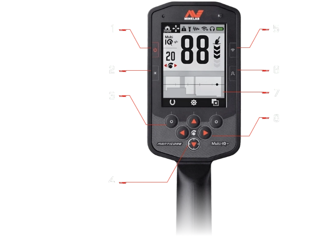 Muğla Minelab Manticore - Ekran arayüzü